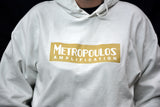 Block Logo Pullover Hoodie - Gold on White